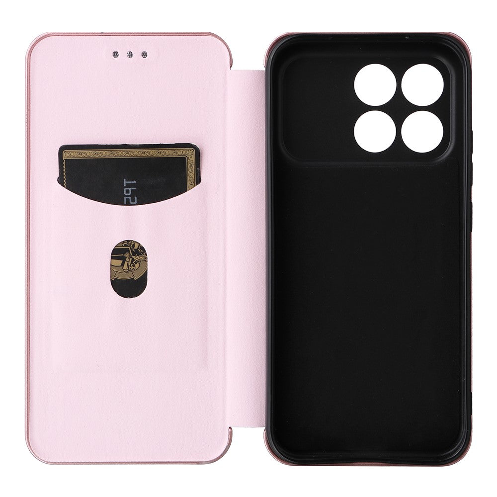 Phone Case For Xiaomi Redmi K90 5G  /  Poco F8  Pro Carbon Fiber Texture Drop-Proof PU Leather Phone Cover