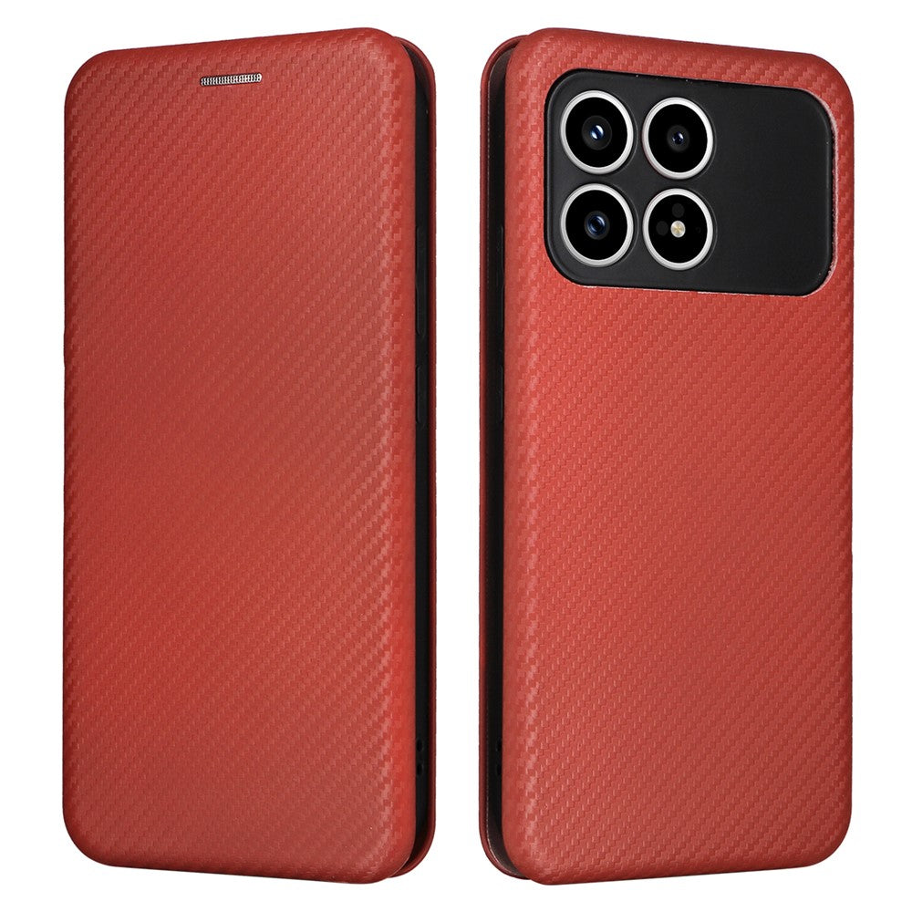 Phone Case For Xiaomi Redmi K90 5G  /  Poco F8  Pro Carbon Fiber Texture Drop-Proof PU Leather Phone Cover