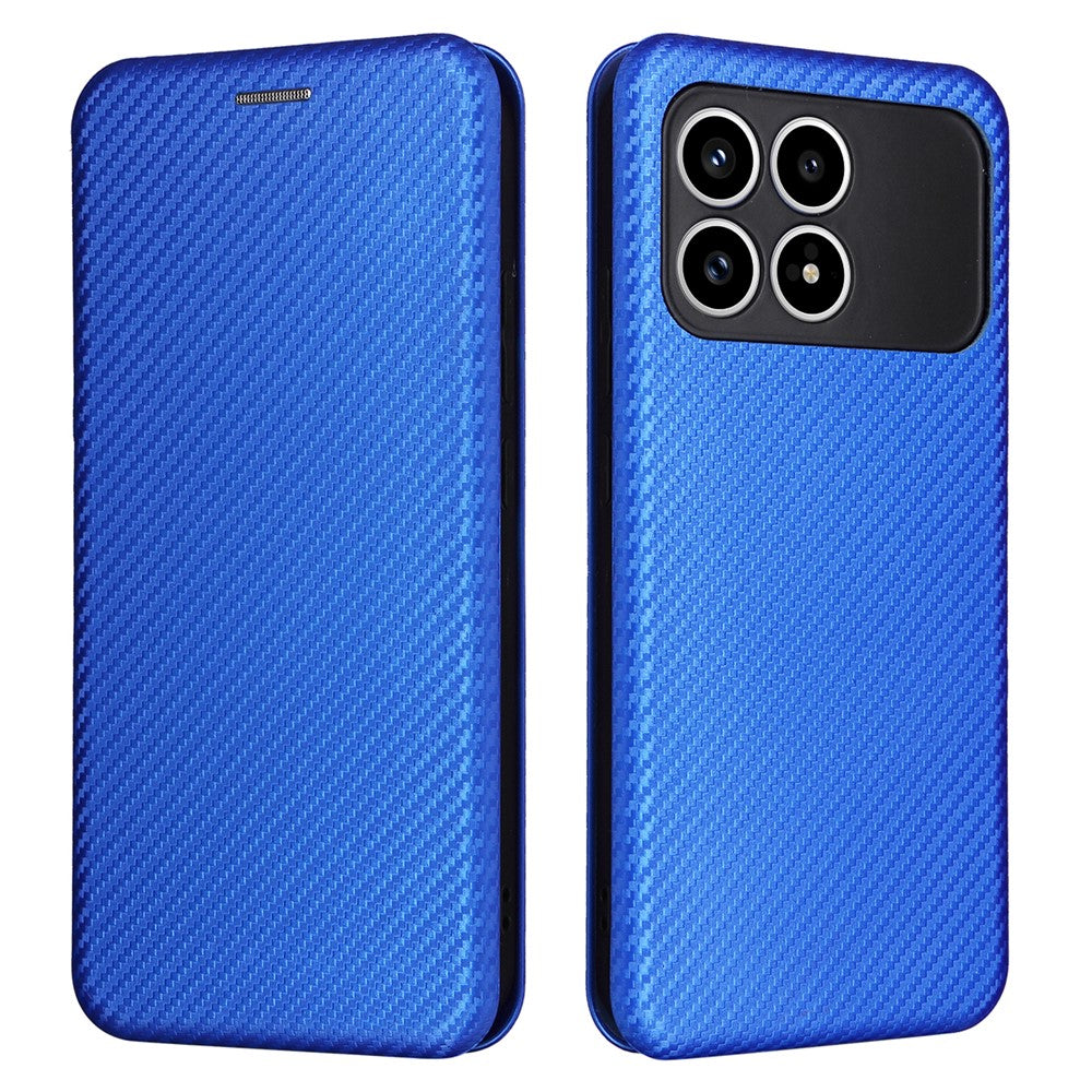 Phone Case For Xiaomi Redmi K90 5G  /  Poco F8  Pro Carbon Fiber Texture Drop-Proof PU Leather Phone Cover