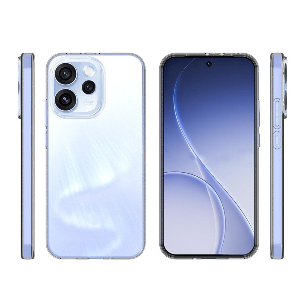 Oppo Reno15 Pro Max 5G (Global) / Reno15 Pro 5G (Kina) skal vattenstämpelbeständigt TPU genomskinligt bakstycke