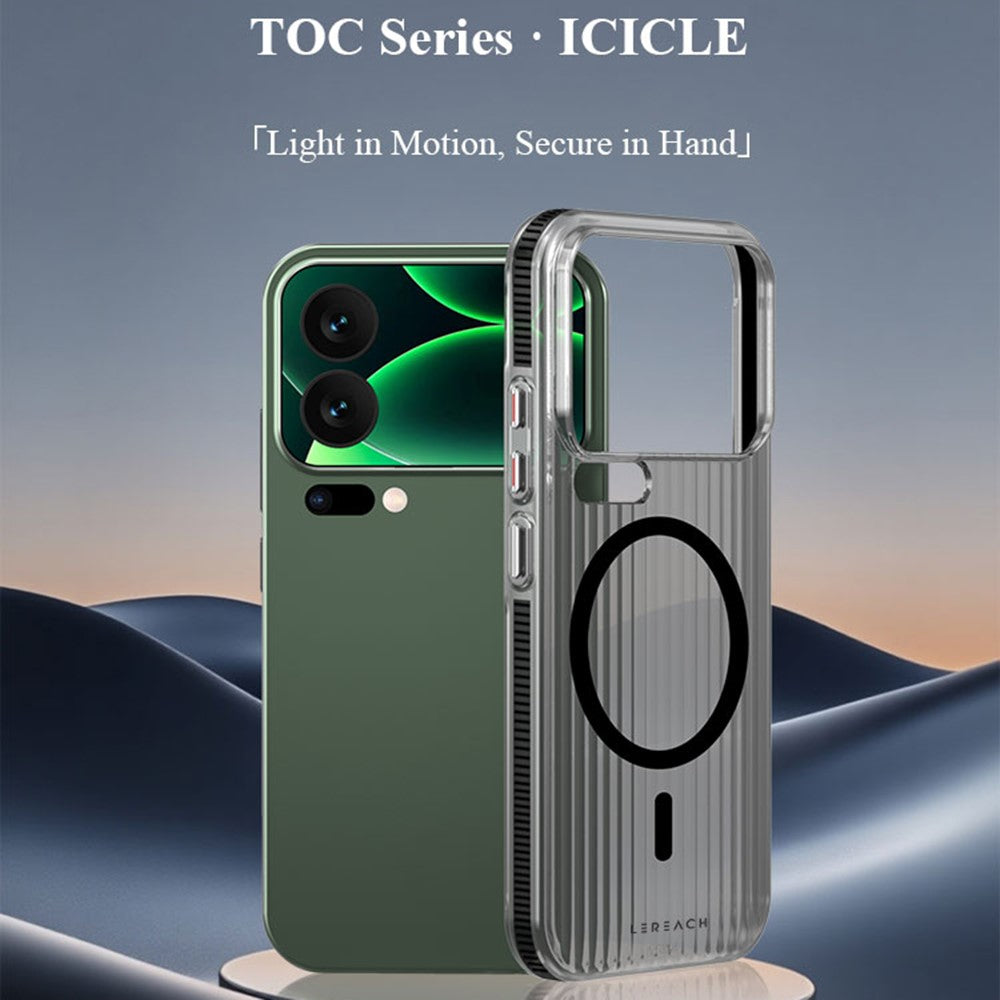 LEREACH TOC Series for Xiaomi 17 Magnetic Case Flowing Grid PC Phone Cover