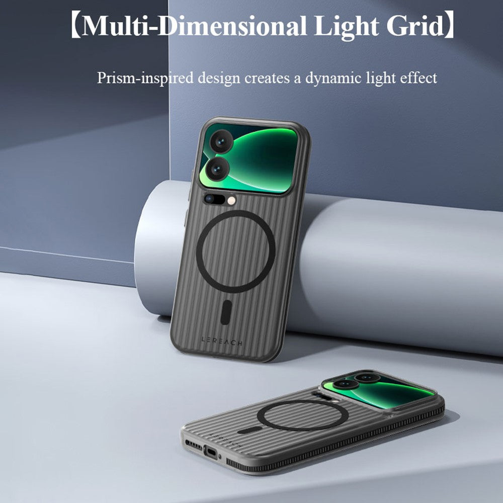 LEREACH TOC Series for Xiaomi 17 Magnetic Case Flowing Grid PC Phone Cover