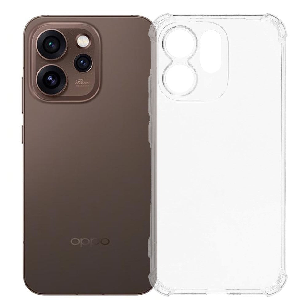 For Oppo Reno15 Pro Max 5G (Global) / Reno15 Pro 5G (China) Transparent TPU Case Reinforced Corners Drop-proof Phone Cover