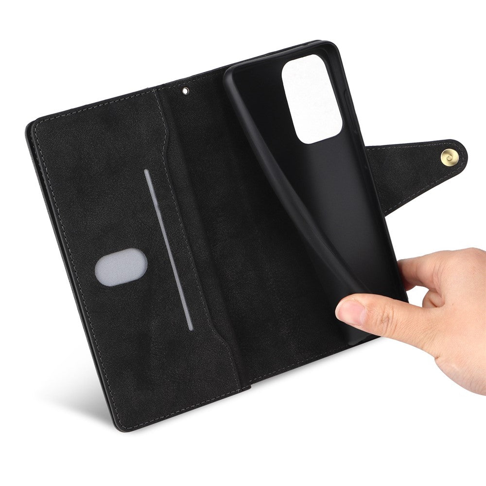 Til Samsung Galaxy A33 5G Stødsikker telefoncover Nitte Spænde PU Læder Pung Lynlåscover med Stand / Rem