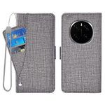 For Honor Magic7 Pro 5G Case Jean Cloth Texture PU Leather Wallet Phone Cover with Rotating Card Slots