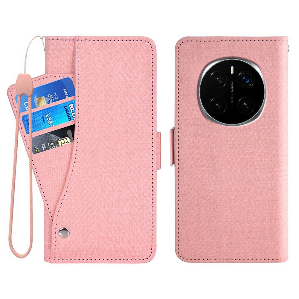 For Honor Magic7 Pro 5G Case Jean Cloth Texture PU Leather Wallet Phone Cover with Rotating Card Slots