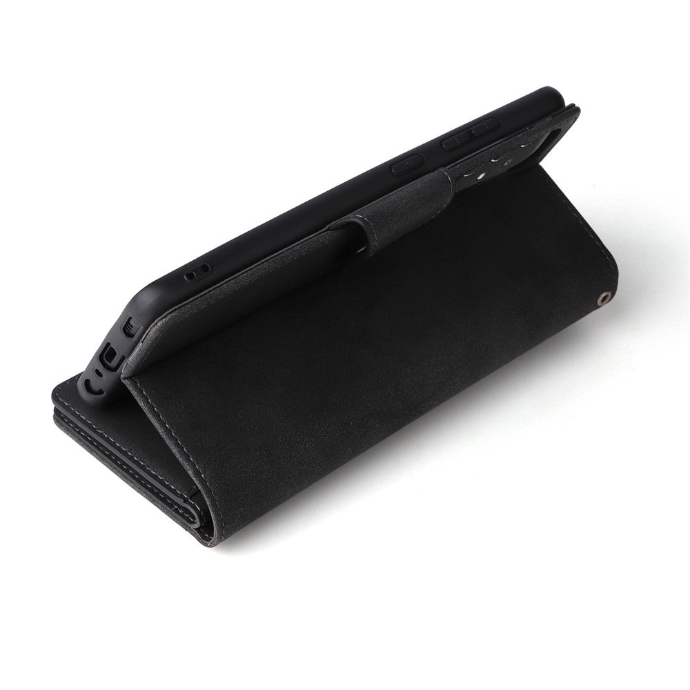 For Samsung Galaxy A53 5G Multiple Card Slots Phone Cover Rivet Buckle PU Leather Phone Case Stand Wallet with Strap