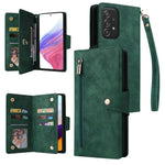 For Samsung Galaxy A53 5G Multiple Card Slots Phone Cover Rivet Buckle PU Leather Phone Case Stand Wallet with Strap