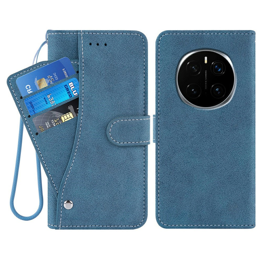 For Honor Magic7 Pro 5G Case Retro PU Leather Wallet Phone Cover with Rotating Card Slots Holder