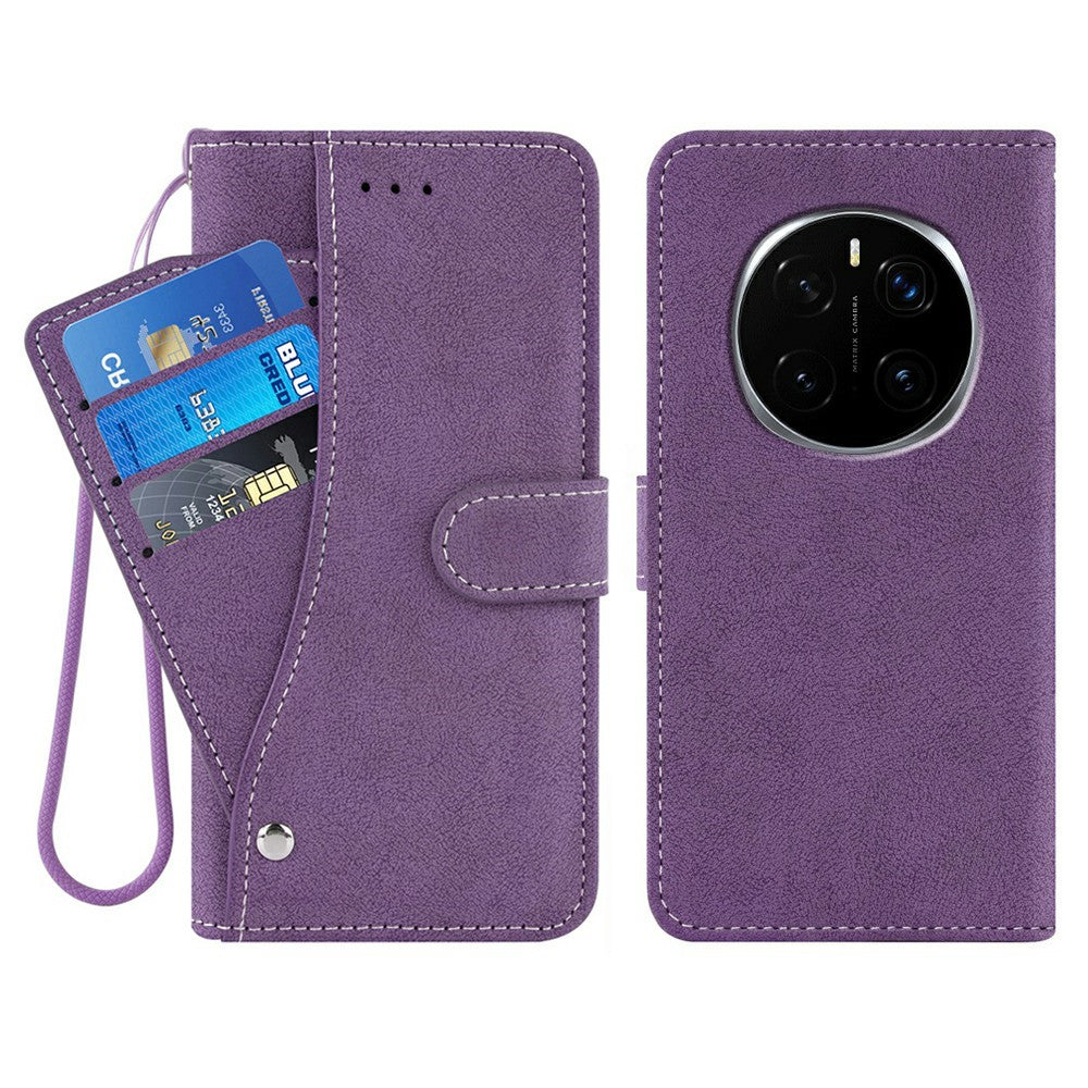 For Honor Magic7 Pro 5G Case Retro PU Leather Wallet Phone Cover with Rotating Card Slots Holder