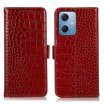 For Xiaomi Redmi Note 12 5G (Global) / (India) / (China) / Poco X5 5G Crocodile Texture Genuine Cowhide Leather Case Wallet Stand Phone Cover with RFID Blocking Function