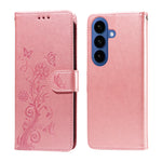 For Samsung Galaxy S26+ Leather Case Butterfly Floral Imprint Wallet Stand Cover