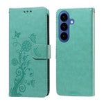 For Samsung Galaxy S26+ Leather Case Butterfly Floral Imprint Wallet Stand Cover