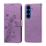 For Samsung Galaxy S26+ Leather Case Butterfly Floral Imprint Wallet Stand Cover