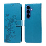 For Samsung Galaxy S26+ Leather Case Butterfly Floral Imprint Wallet Stand Cover