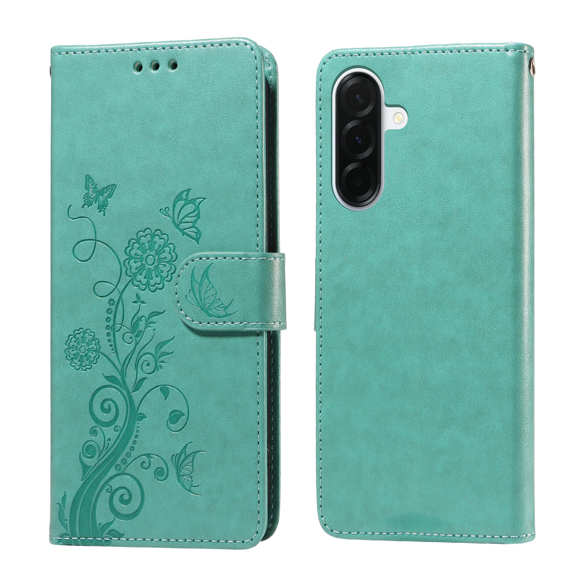 Samsung Galaxy A37 5G Läderfodral Fjärils Blommigt Tryck Plånboksfodral