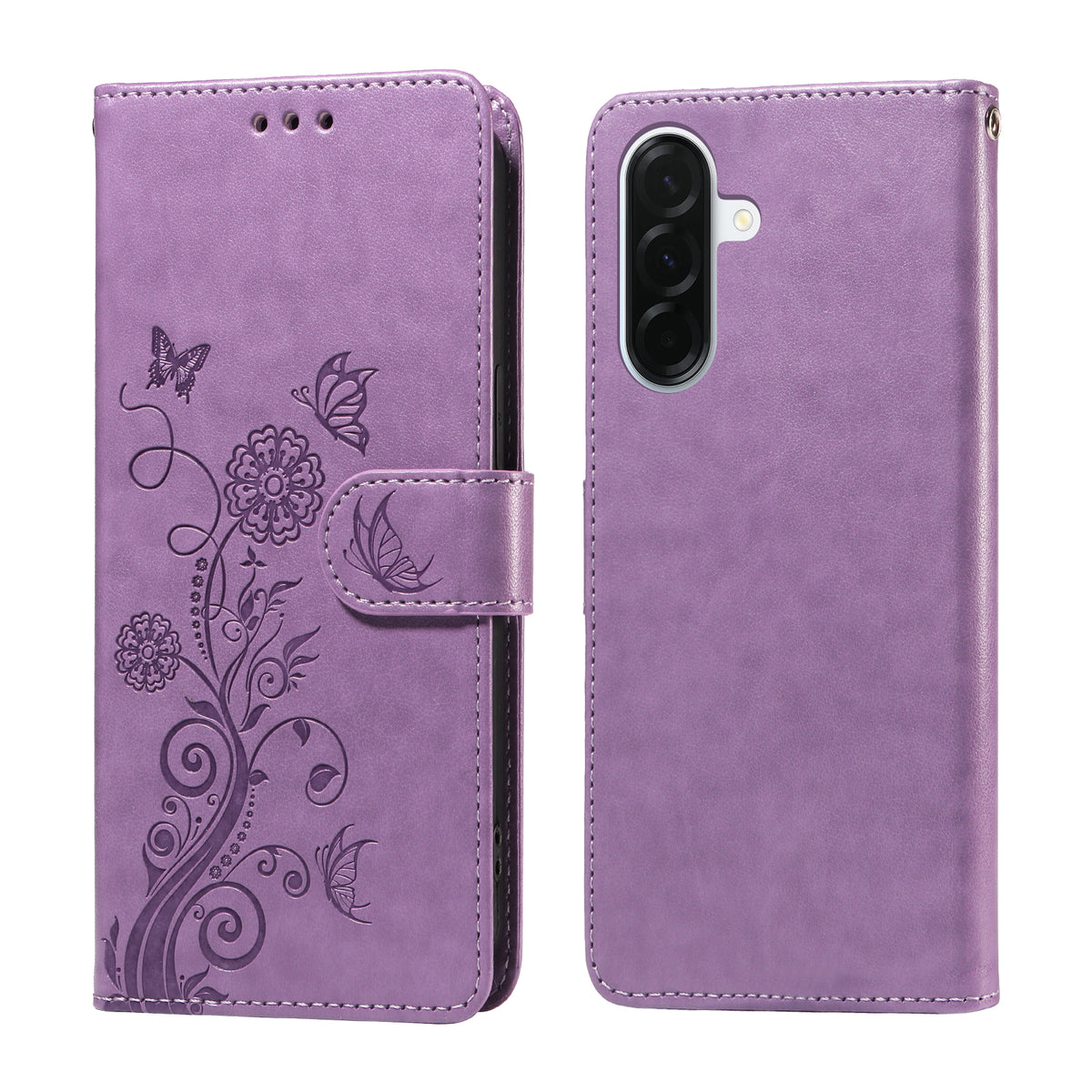 Samsung Galaxy A37 5G Läderfodral Fjärils Blommigt Tryck Plånboksfodral