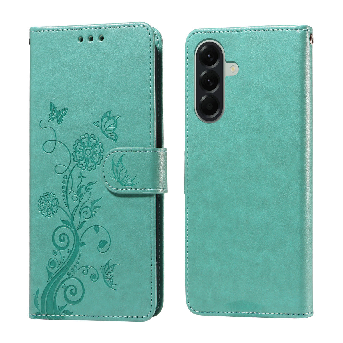 For Samsung Galaxy A57 5G Leather Case Butterfly Floral Imprint Wallet Stand Cover