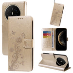 For Huawei Mate 70 Air Leather Case Butterfly Floral Imprint Wallet Stand Cover