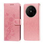 For Huawei Mate 70 Air Leather Case Butterfly Floral Imprint Wallet Stand Cover