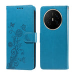 For Huawei Mate 70 Air Leather Case Butterfly Floral Imprint Wallet Stand Cover