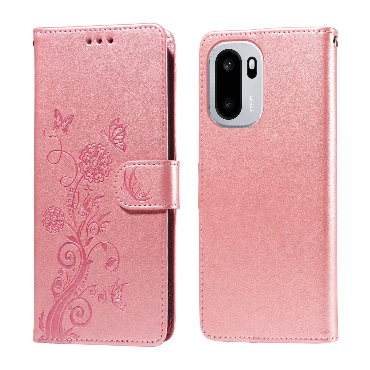 OnePlus 15R 5G / Ace 6T 5G / Ace 6 5G Läderfodral Fjärilsblommigt Tryck Plånboksfodral
