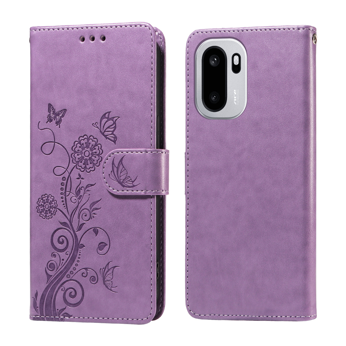 OnePlus 15R 5G / Ace 6T 5G / Ace 6 5G Läderfodral Fjärilsblommigt Tryck Plånboksfodral