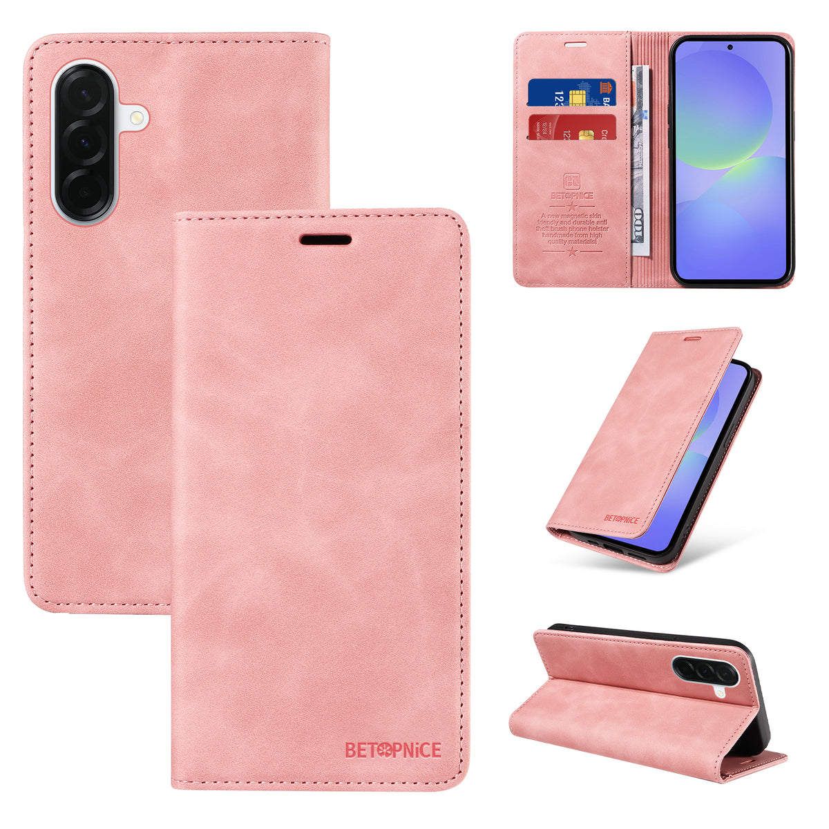 BETOPNICE For Samsung Galaxy A37 5G Case  Magnetic Closure RFID Blocking Wallet Stand Leather Phone Cover
