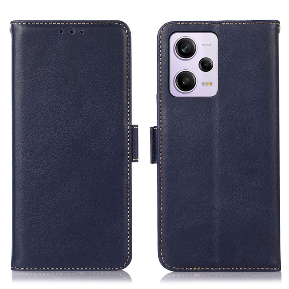 For Xiaomi Redmi Note 12 Pro 5G / Note 12 Pro Speed 5G / Poco X5 Pro 5G Phone Case RFID Blocking Wallet Stand Magnetic Closure Crazy Horse Texture Genuine Cowhide Leather Cover