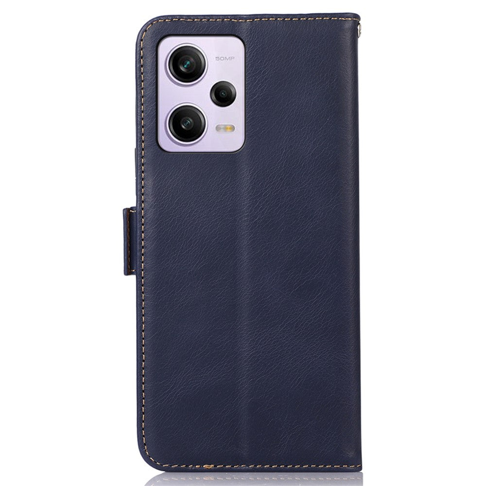 For Xiaomi Redmi Note 12 Pro 5G / Note 12 Pro Speed 5G / Poco X5 Pro 5G Phone Case RFID Blocking Wallet Stand Magnetic Closure Crazy Horse Texture Genuine Cowhide Leather Cover