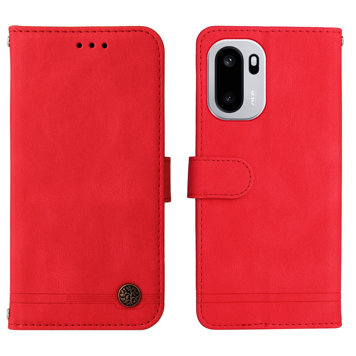 OnePlus 15R 5G / Ace 6T 5G / Ace 6 5G Läderplånboksfodral Skin Touch mobilskal Stativ med Rem