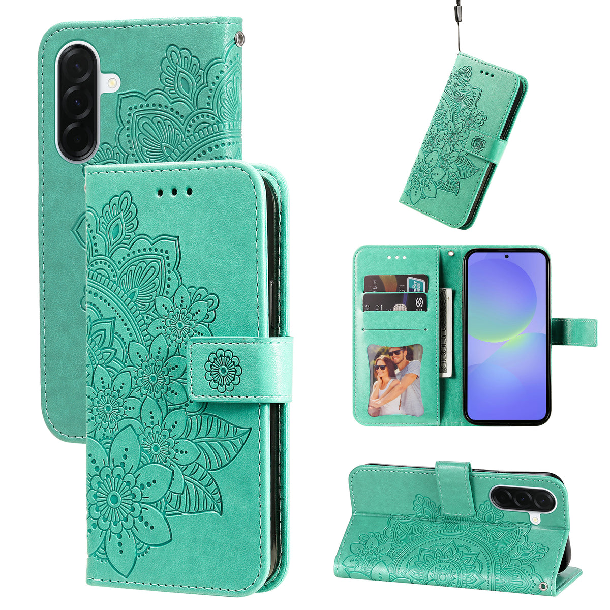 For Samsung Galaxy A37 5G Case Floral Pattern PU Leather Wallet Stand Phone Cover