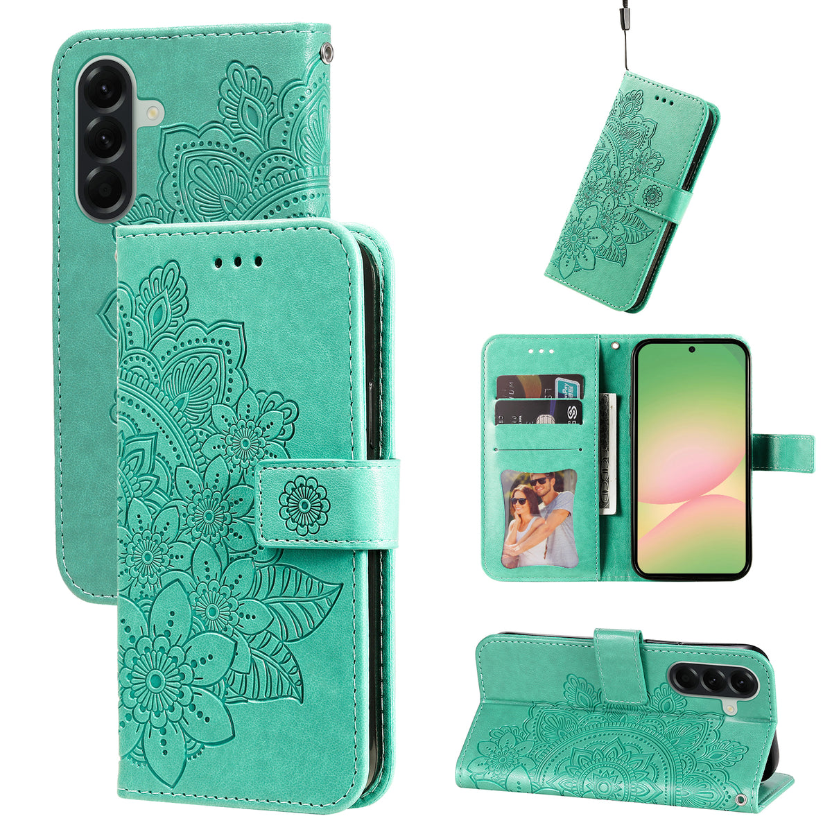 For Samsung Galaxy A57 5G Case Floral Pattern PU Leather Wallet Stand Phone Cover