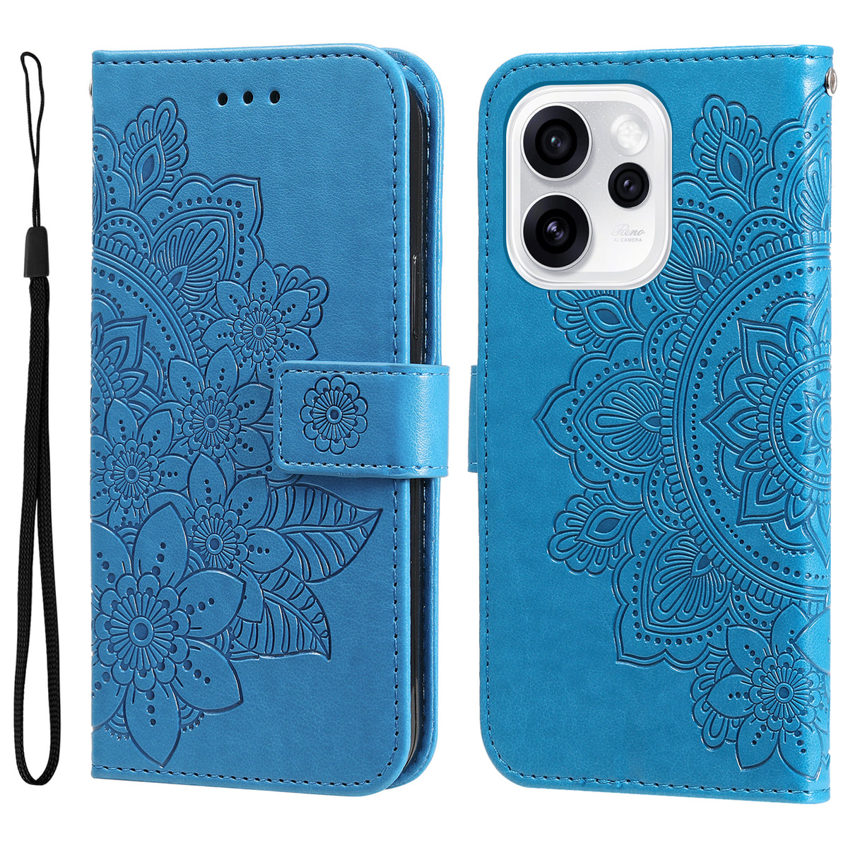 For Oppo Reno15 Pro Max 5G (Global) / Reno15 Pro 5G (China) Case Floral Pattern PU Leather Wallet Stand Phone Cover