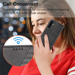 For Samsung Galaxy S23+ Calf Texture Imprinted Rhombus Pattern PU Leather Case Wallet Folio Flip Phone Stand Cover with Strap