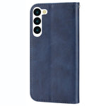 For Samsung Galaxy S23+ Calf Texture Imprinted Rhombus Pattern PU Leather Case Wallet Folio Flip Phone Stand Cover with Strap