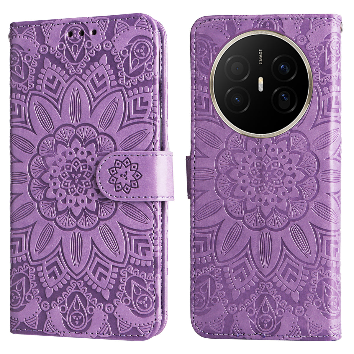 For Huawei Mate 70 Air Case Sunflower Imprint Leather Wallet Phone Cover