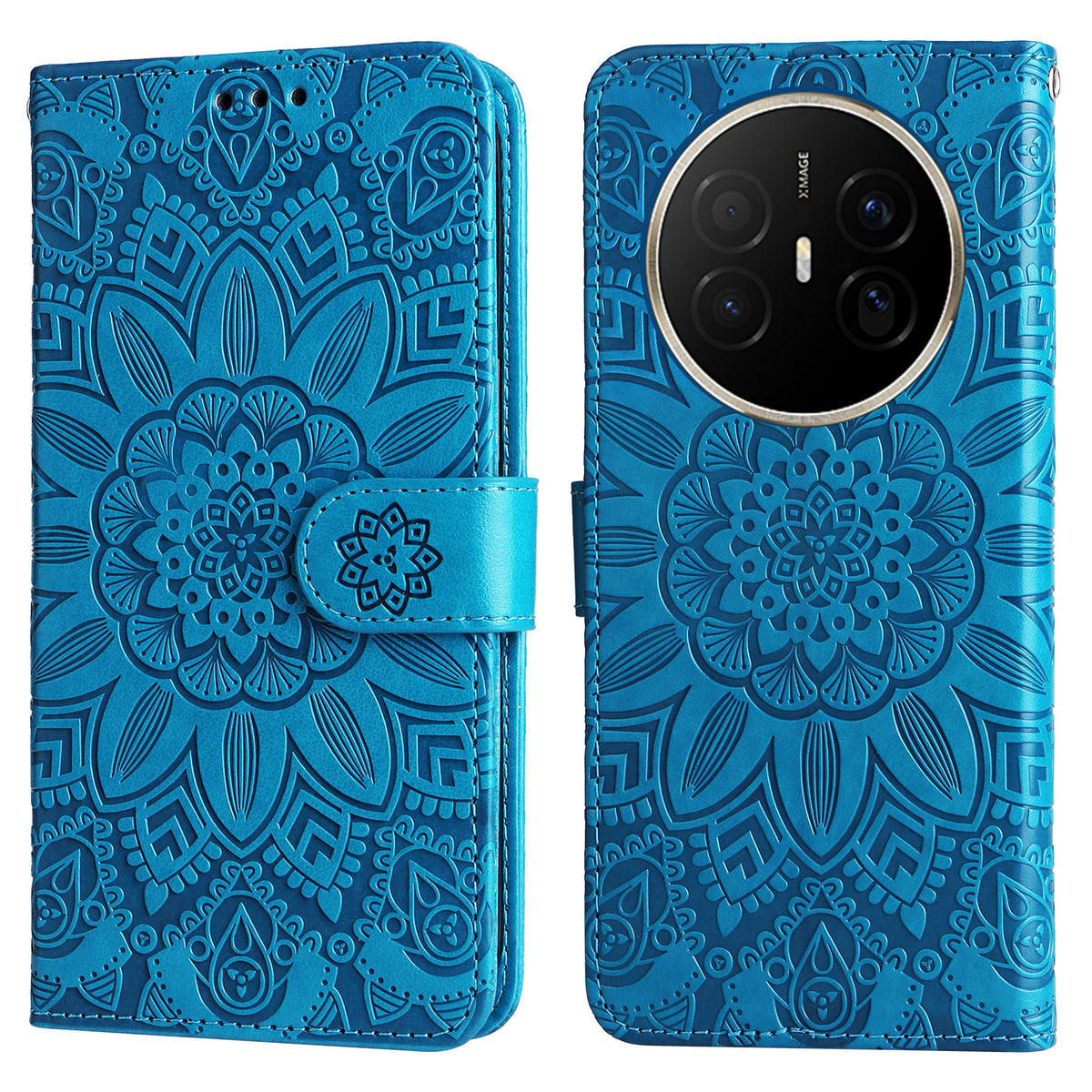 For Huawei Mate 70 Air Case Sunflower Imprint Leather Wallet Phone Cover
