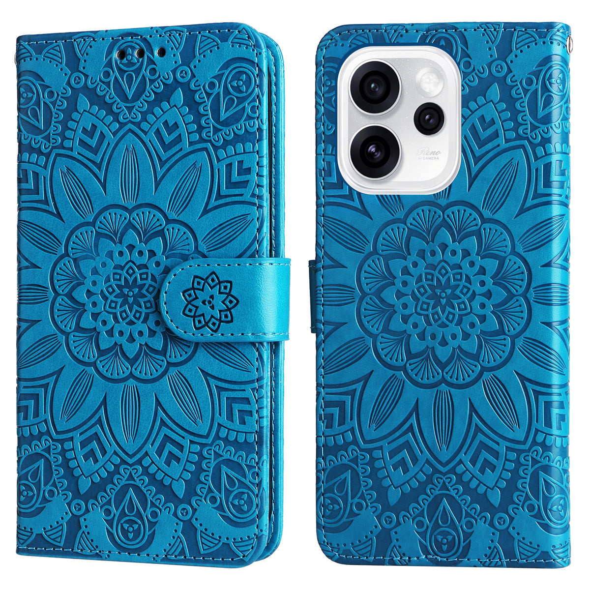 For Oppo Reno15 Pro Max 5G (Global) / Reno15 Pro 5G (China) Case Sunflower Imprint Leather Wallet Phone Cover