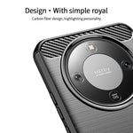 MOFI For Honor Magic8 Lite 5G / X9d 5G / X70 5G Back Cover  Brushed Texture Carbon Fiber Soft TPU Case