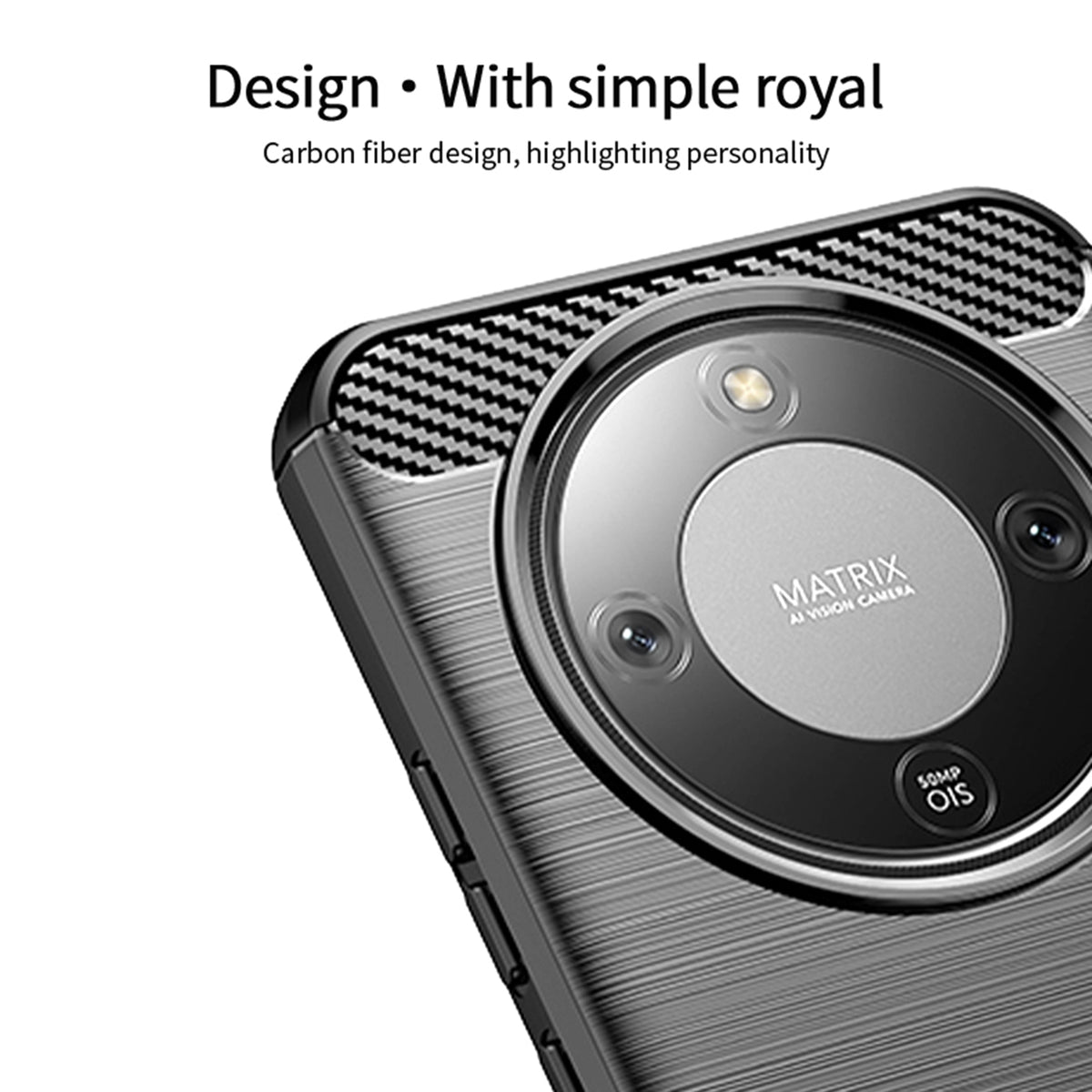 MOFI For Honor Magic8 Lite 5G / X9d 5G / X70 5G Back Cover  Brushed Texture Carbon Fiber Soft TPU Case
