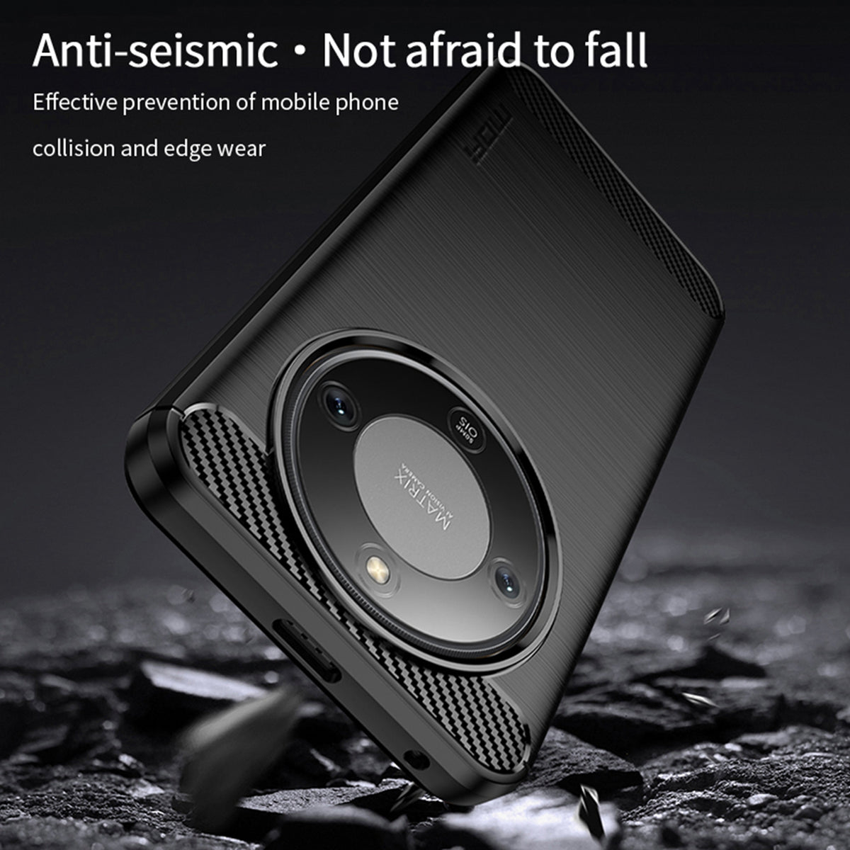 MOFI For Honor Magic8 Lite 5G / X9d 5G / X70 5G Back Cover Brushed Texture Carbon Fiber Soft TPU Case