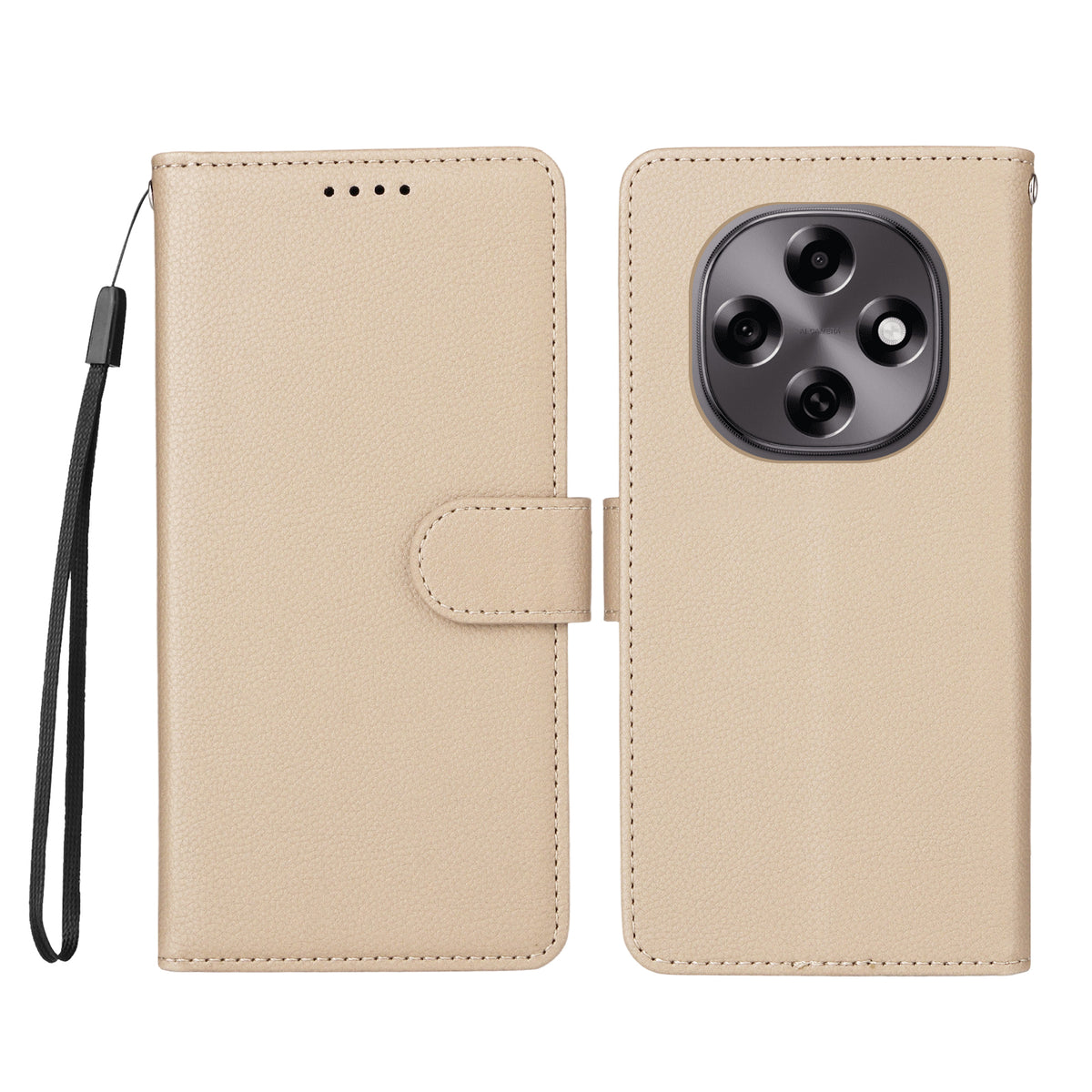 For Oppo F31 Pro 5G / Oppo A6 Pro 5G (China) Case RFID Blocking 3 Card Slots PU Leather Phone Cover with Wrist Strap