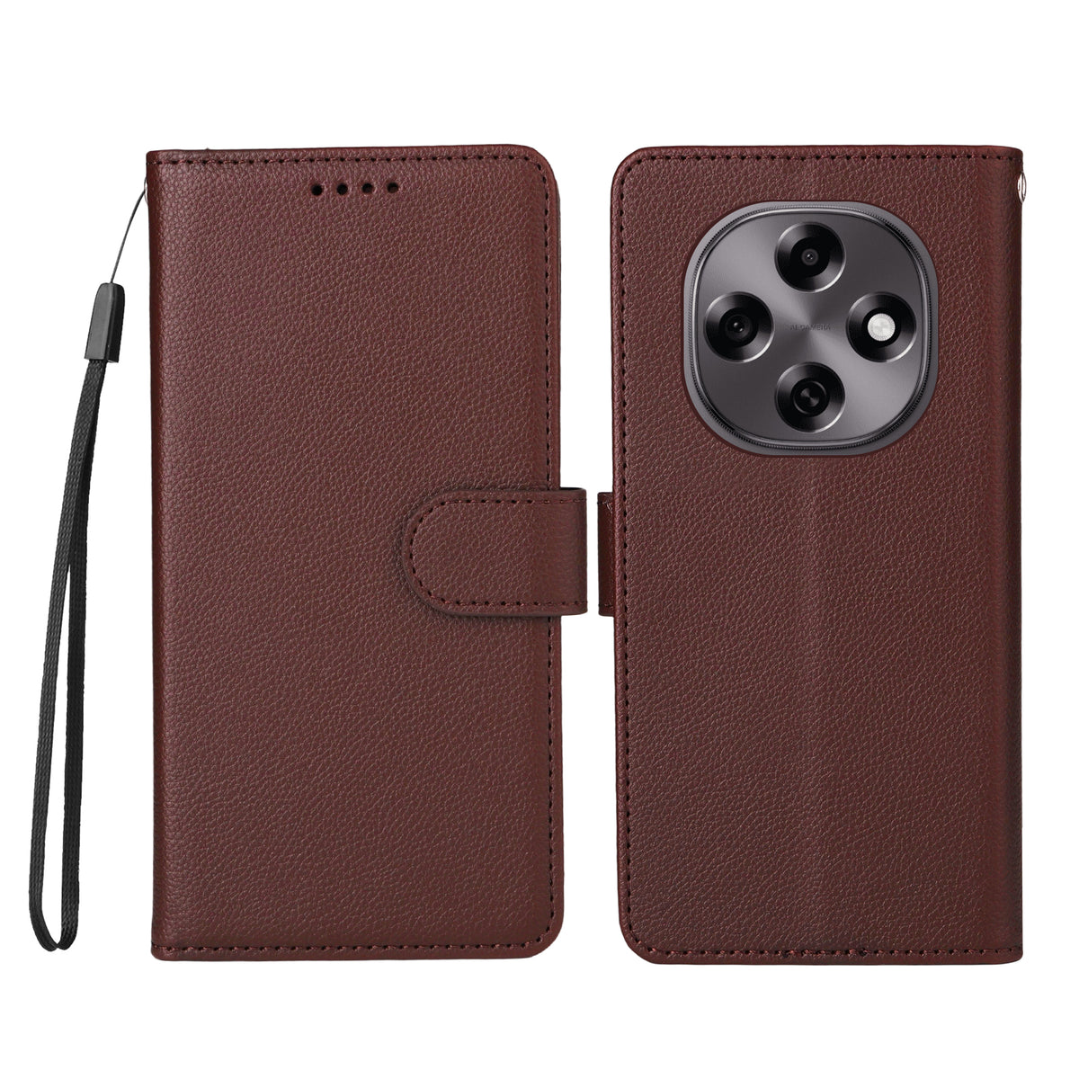 For Oppo F31 Pro 5G / Oppo A6 Pro 5G (China) Case RFID Blocking 3 Card Slots PU Leather Phone Cover with Wrist Strap