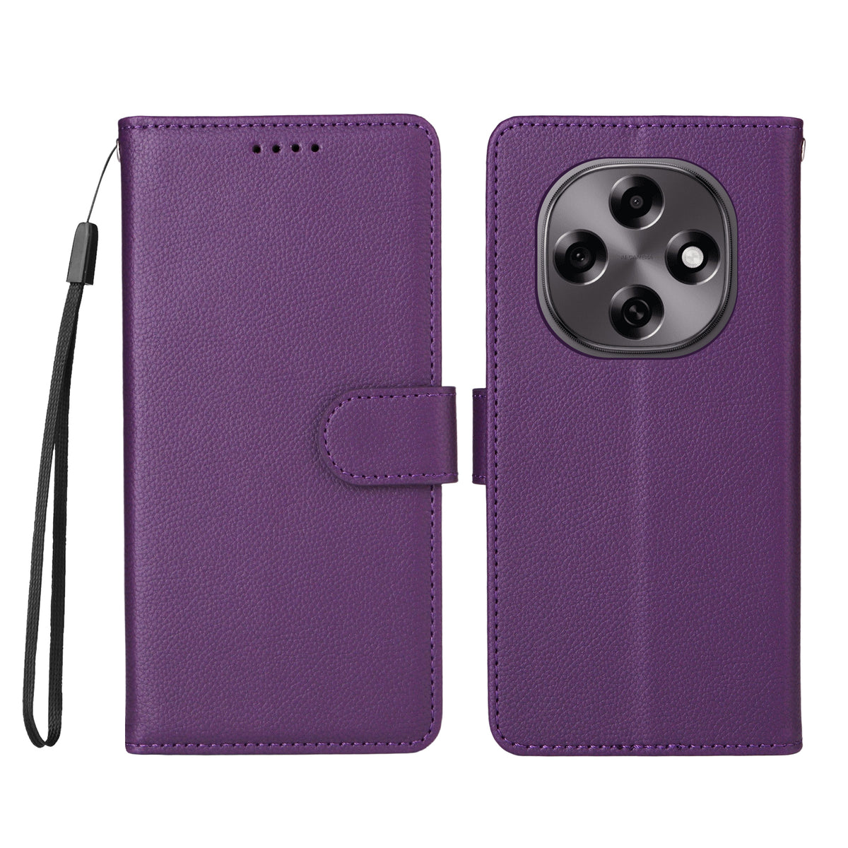 For Oppo F31 Pro 5G / Oppo A6 Pro 5G (China) Case RFID Blocking 3 Card Slots PU Leather Phone Cover with Wrist Strap