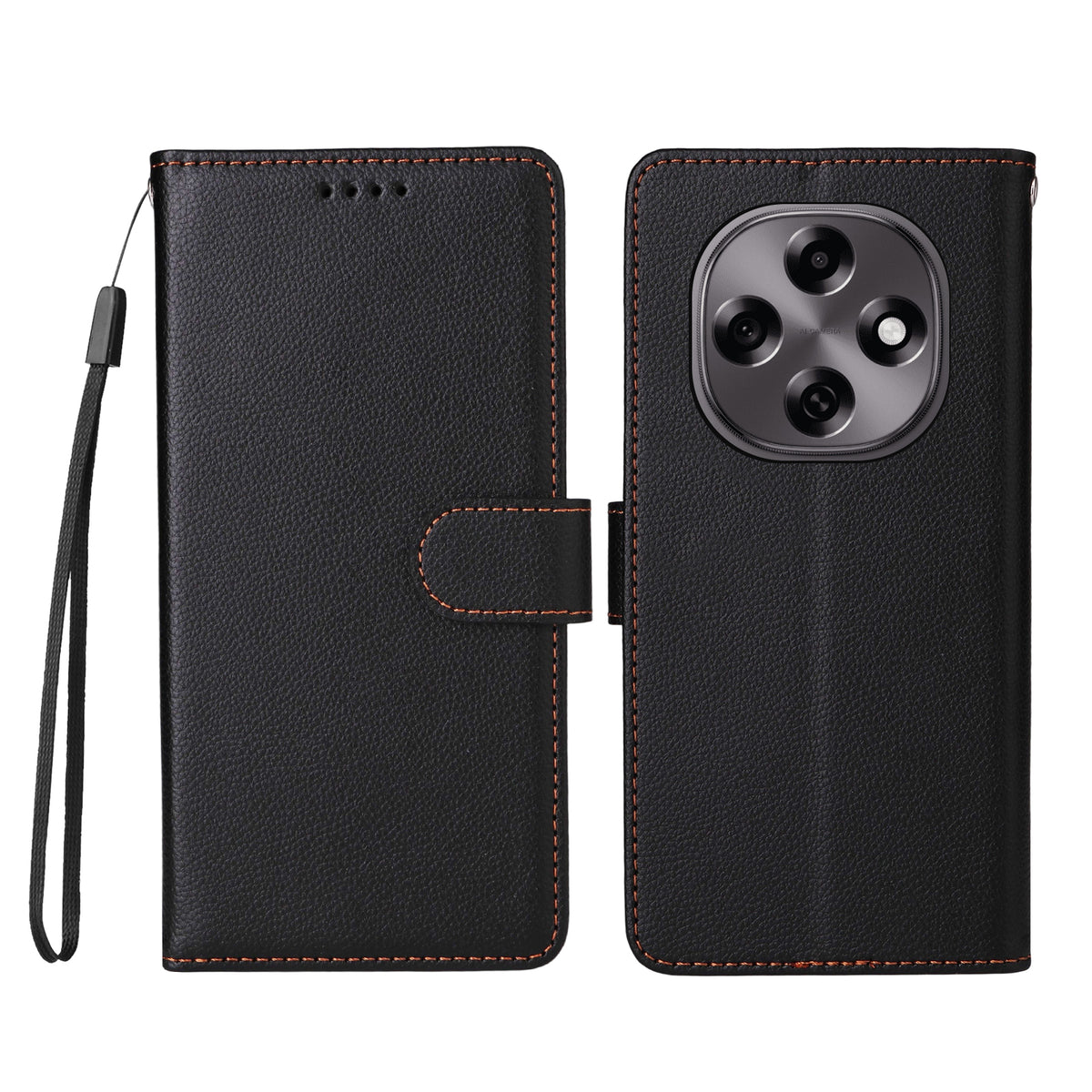 For Oppo F31 Pro 5G / Oppo A6 Pro 5G (China) Case RFID Blocking 3 Card Slots PU Leather Phone Cover with Wrist Strap