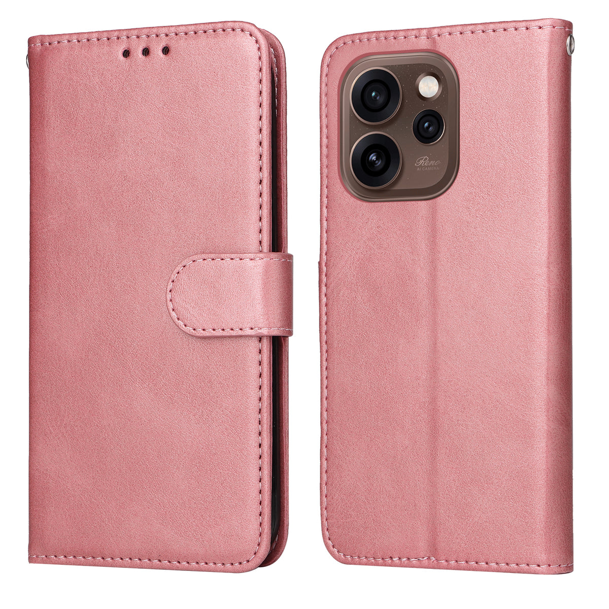 PU-læder-tegnebogsetui til Oppo Reno15 Pro 5G (Global) / Reno15 5G (Kina), folio-etui med sammenfoldeligt mønster og mobilcover