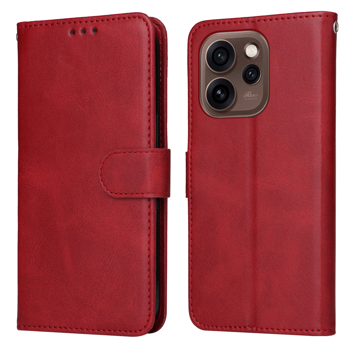 PU-læder-tegnebogsetui til Oppo Reno15 Pro 5G (Global) / Reno15 5G (Kina), folio-etui med sammenfoldeligt mønster og mobilcover