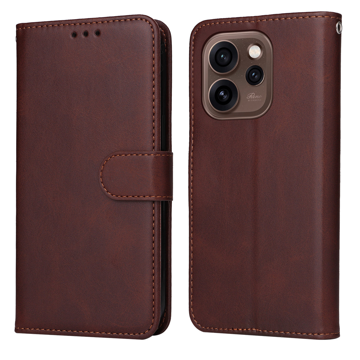 PU-læder-tegnebogsetui til Oppo Reno15 Pro 5G (Global) / Reno15 5G (Kina), folio-etui med sammenfoldeligt mønster og mobilcover
