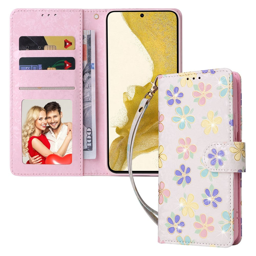 For Samsung Galaxy S23+ Stylish Lacquered PU Leather Phone Protective Case RFID Blocking Wallet Foldable Stand Cover